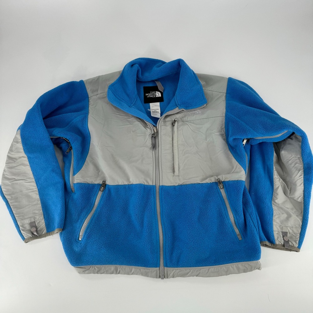 The North Face Womens Fleece Jacket Blue Gray Full Zip Size SP